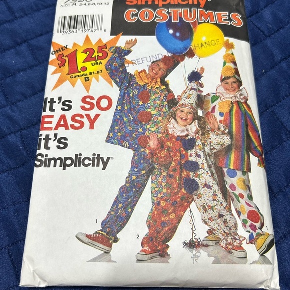 Simplicity Multicolor Kids Clown Costume - Halloween is coming - Picture 3 of 8